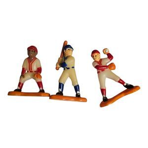 VTG 1984 Baseball Players Cake Toppers  Figures Boys Sports 3” Set Of 3